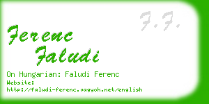 ferenc faludi business card